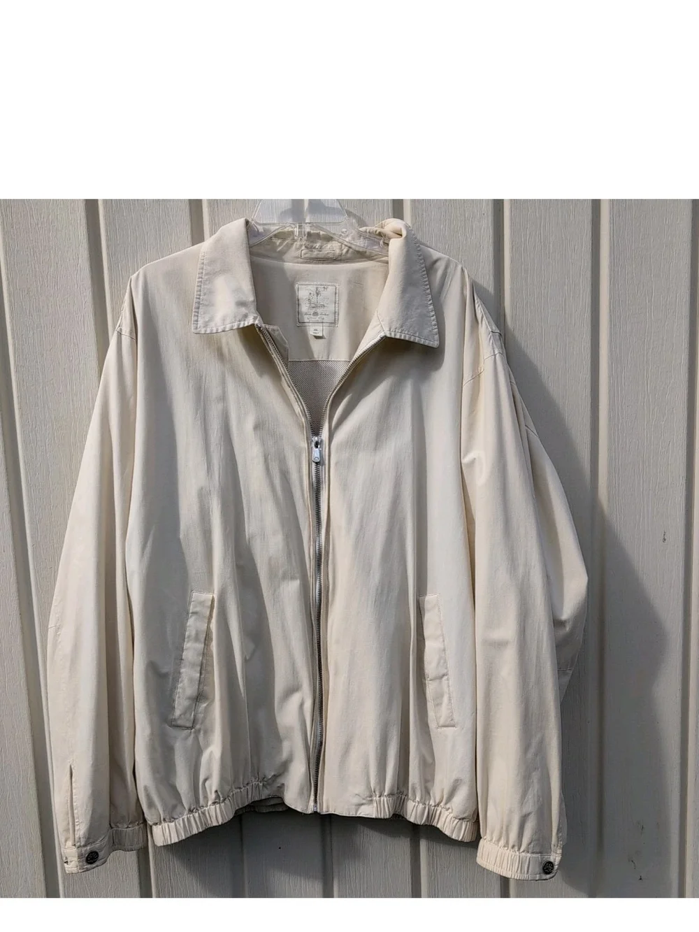 Vtg Brooks Brothers Jacket Mens XXL Silk Beige Country Club Golf Lined Bomber